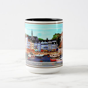 Café Em Dois Tons Honfleur, caneca da pintura de France