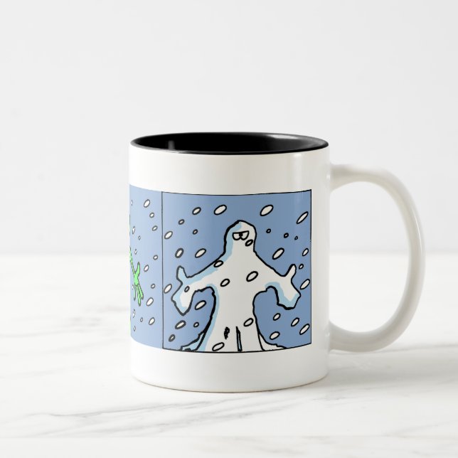 Café Em Dois Tons HURBI - Caneca do floco de neve (Direita)