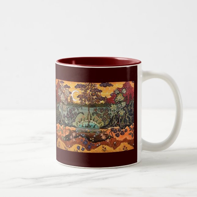 Café Em Dois Tons "Imagem repetida de Dreamscape" caneca do sul (Direita)