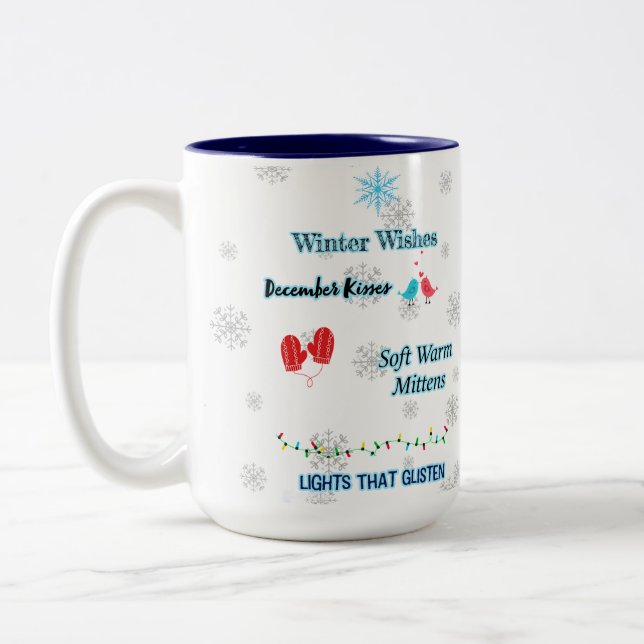 Café Em Dois Tons Inverno deseja caneca de Natal (Esquerda)