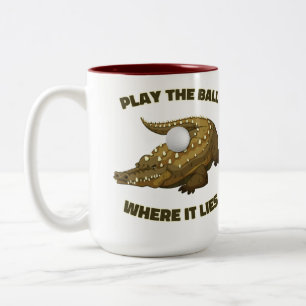 Café Em Dois Tons Jogue A Bola Onde Mora - Uma Caneca De Golfe De Do