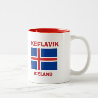Café Em Dois Tons Keflavik, caneca do código do aeroporto KEF de