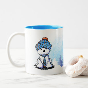 Café Em Dois Tons KiniArt Coton de Tulear Caneca de Inverno