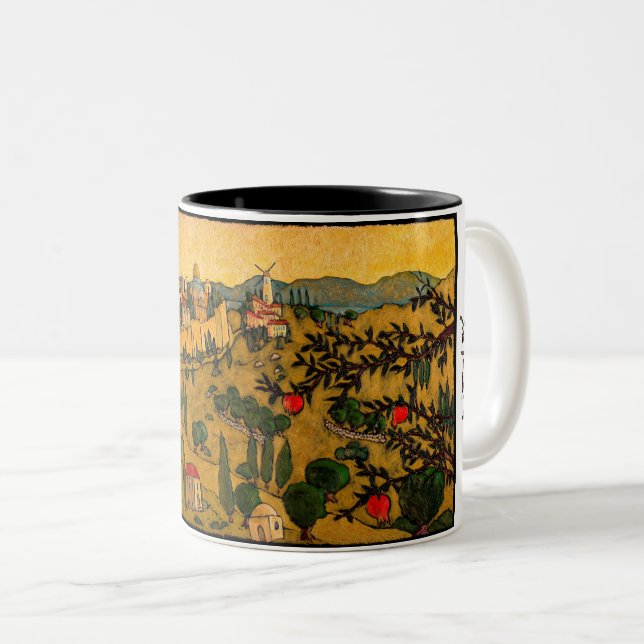 Café Em Dois Tons Kis-Lev Jerusalem de Jonathan do ouro caneca de 11 (Frente Esquerda)