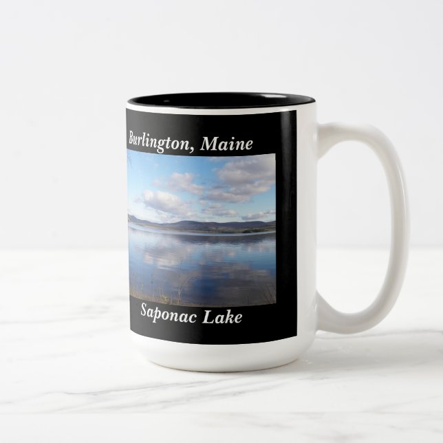 Café Em Dois Tons Lago caneca de Burlington Saponac, Maine (Direita)