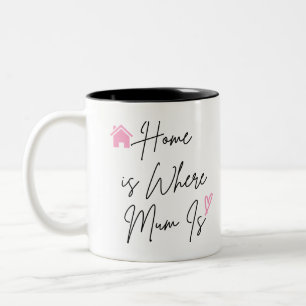 Café Em Dois Tons Lar É Onde Está A Mãe - Uma Caneca De Amar Cozinha