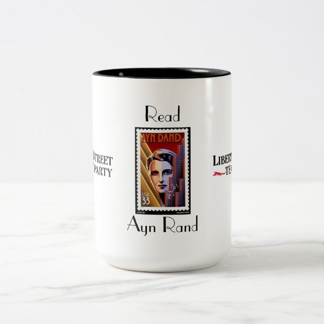 Café Em Dois Tons Leia a caneca de Ayn Rand (Centro)