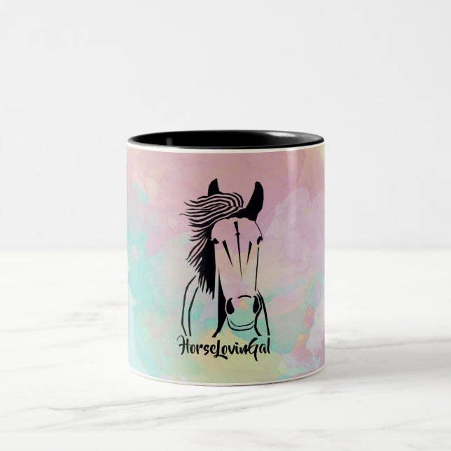 Café Em Dois Tons Linda Caneca Artística Amante de Cavalos (Centro)
