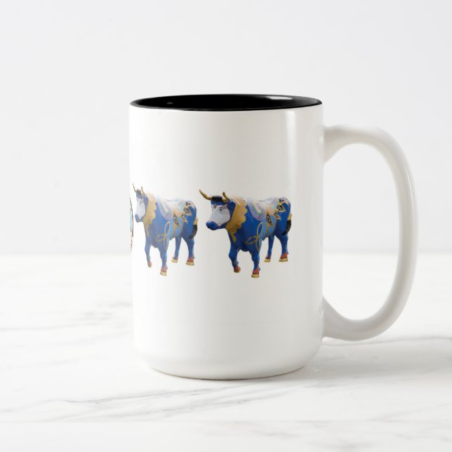Café Em Dois Tons "Luke o boi celta" caneca de 15 onças (Direita)