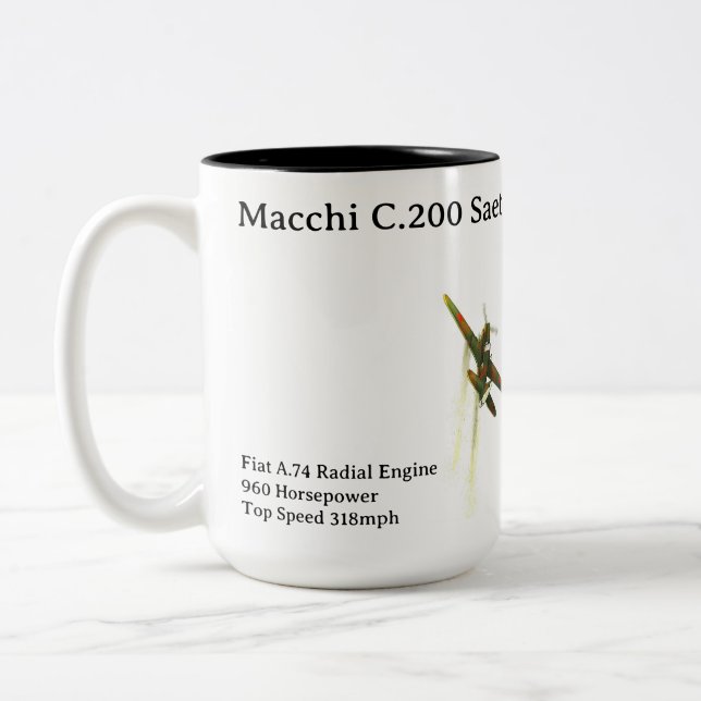 Café Em Dois Tons Macchi C.200 caneca de avião Saetta (Esquerda)