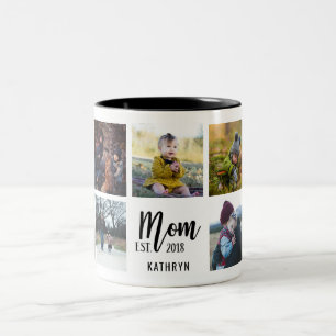 Café Em Dois Tons Mamã Est. Caneca da foto de 2018 costumes