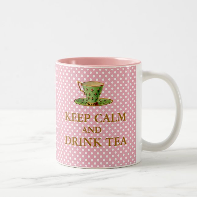 Café Em Dois Tons Mantenha-se calmo e beba uma caneca de chá (Direita)