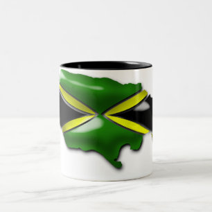 Café Em Dois Tons Mapa da caneca de Jamaica