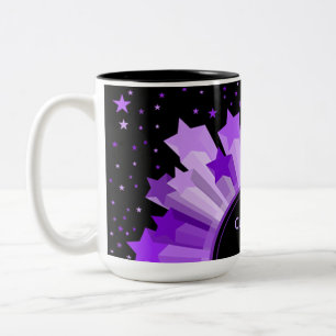 Café Em Dois Tons Máscaras da caneca roxa de Starburst