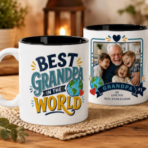 Café Em Dois Tons Melhor Avô do Mundo Caneca de Foto