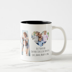 Café Em Dois Tons Melhor Papai do Mundo Caneca de colagem de fotos p