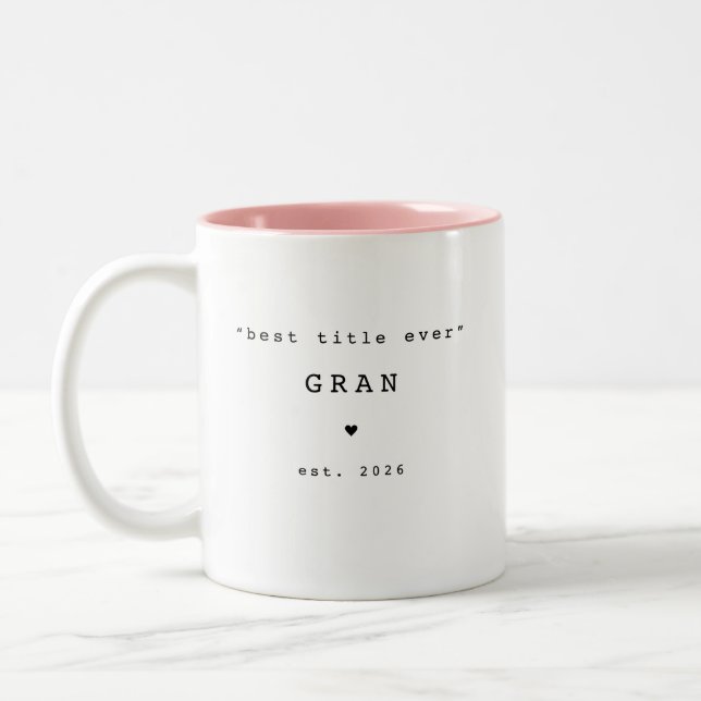 Café Em Dois Tons Melhor Título de Sempre Caneca Personalizada da Vo (Esquerda)