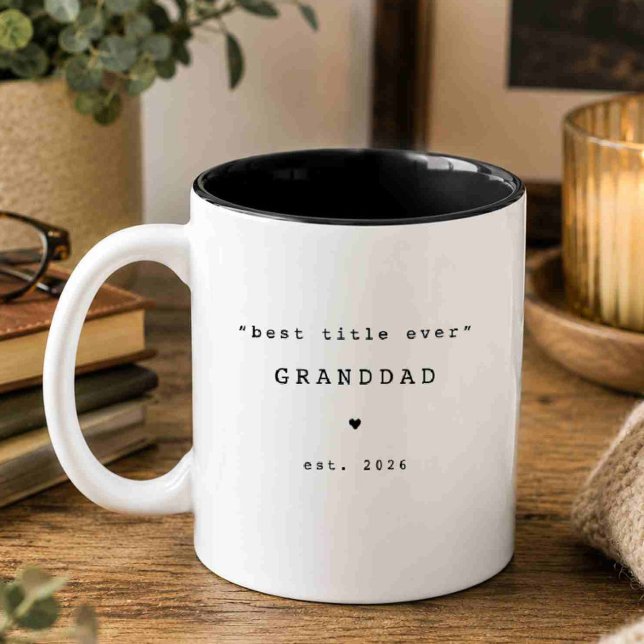 Café Em Dois Tons Melhor Título de Todos Avô Caneca Personalizada (Criador carregado)