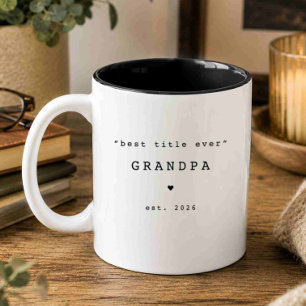 Café Em Dois Tons Melhor Título de Todos Avô Caneca Personalizada