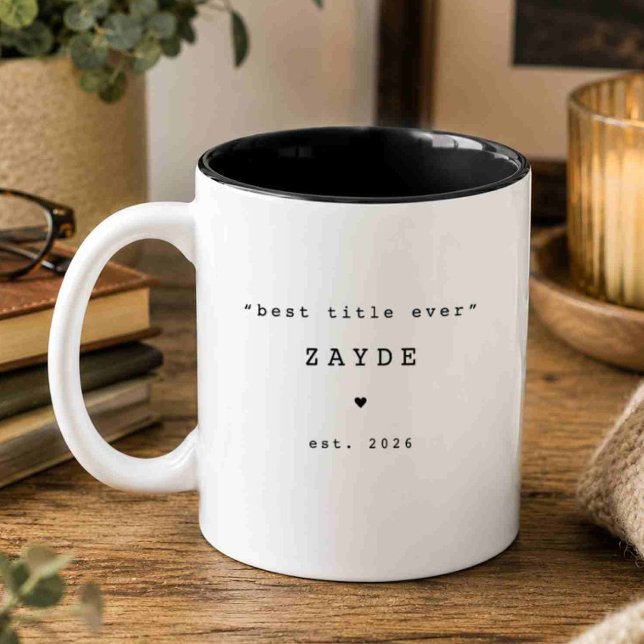 Café Em Dois Tons Melhor Título de Todos os Tempos Caneca Personaliz (Criador carregado)