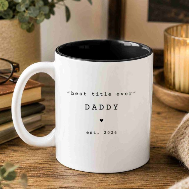 Café Em Dois Tons Melhor Título de Todos os Tempos Papai Caneca Pers (Criador carregado)