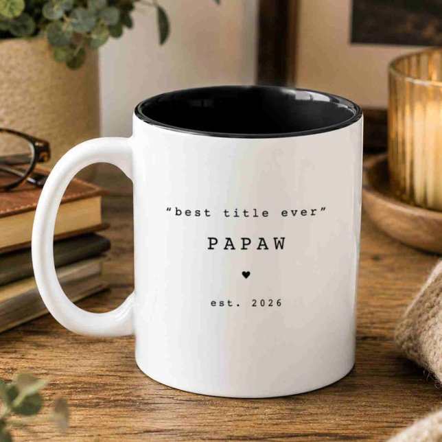 Café Em Dois Tons Melhor Título de Todos os Tempos Papaw Caneca Pers (Criador carregado)