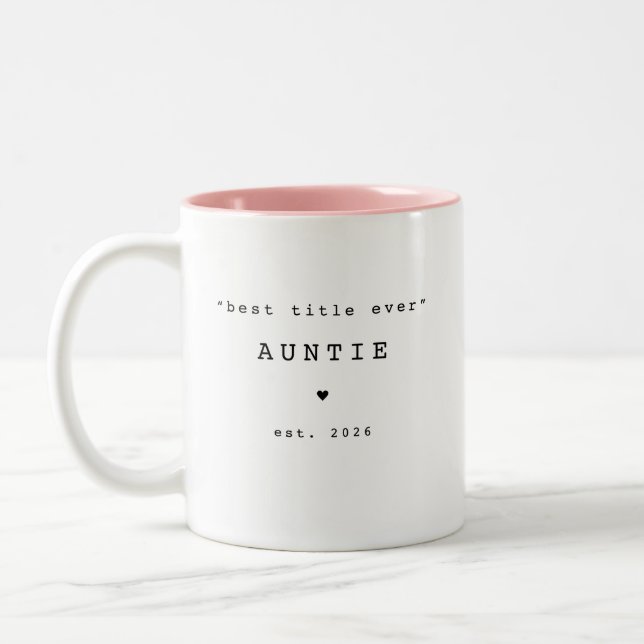Café Em Dois Tons Melhor Título de Todos Tia Caneca Personalizada (Esquerda)