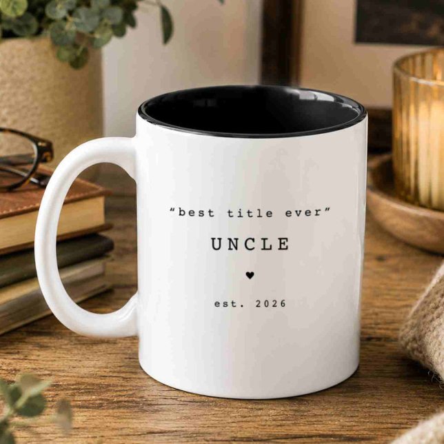 Café Em Dois Tons Melhor Título de Todos Tio Caneca Personalizada (Criador carregado)
