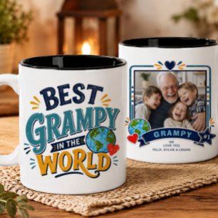 Café Em Dois Tons Melhor Vô do Mundo Caneca de Foto