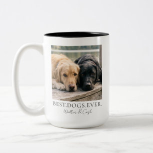 Café Em Dois Tons Melhores Cães de Sempre Caneca de Foto para Pais d