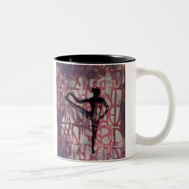 Café Em Dois Tons Menina da ioga de Utthita - caneca (Direita)