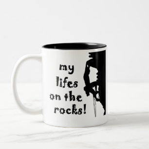 Café Em Dois Tons meus lifes na caneca da escalada de rochas