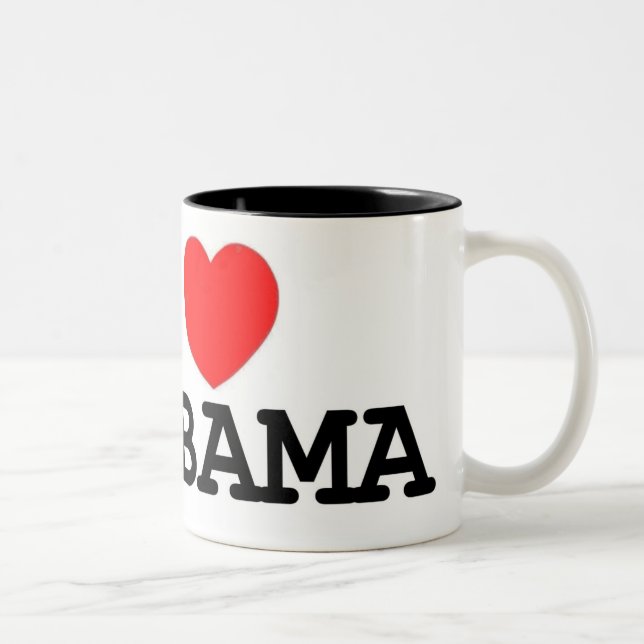 Café Em Dois Tons Mim caneca de Obama do coração (Direita)
