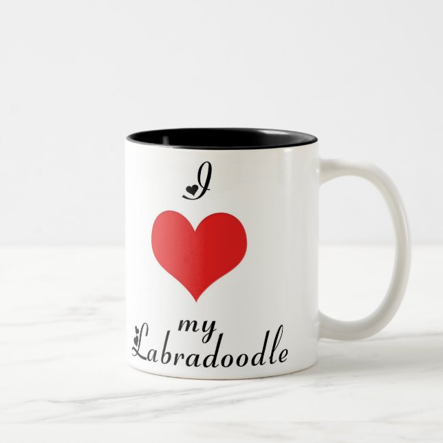 Café Em Dois Tons Mim coração minha caneca de Labradoodle (Direita)