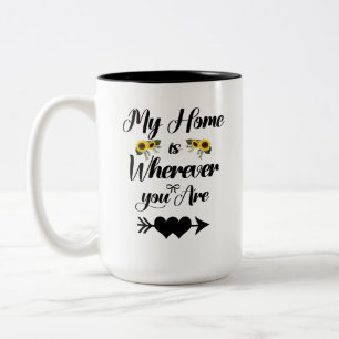 Café Em Dois Tons Minha Casa É Onde Quer Que Você Esteja Caneca de P