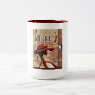 Café Em Dois Tons Minha legante caneca de chocolate francesa