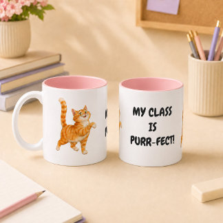 Café Em Dois Tons Minha Turma É Perfeita Caneca Engraçada de Gato La