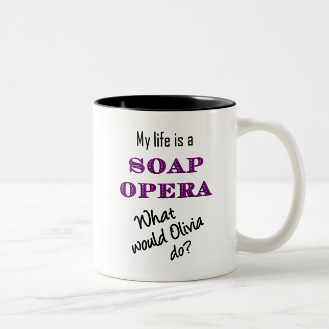 Café Em Dois Tons Minha vida é uma telenovela Olivia & caneca de (Direita)