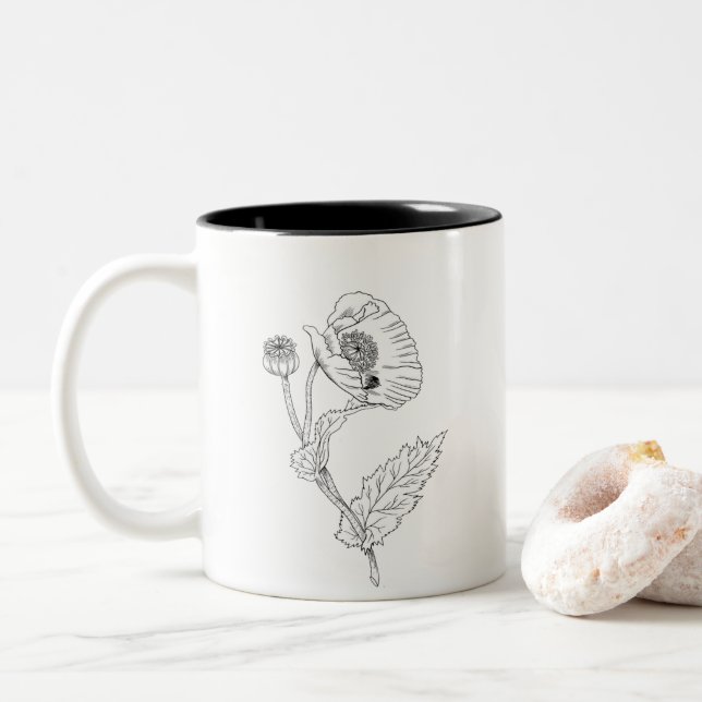 Café Em Dois Tons Mínimo de caneca (Com Donut)