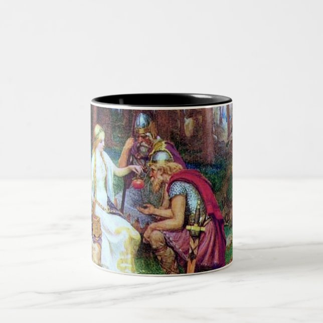 Café Em Dois Tons Mitologia de noruegueses - caneca de Idunna (Centro)