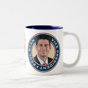 Café Em Dois Tons Mitt Romney e caneca comemorativa de Paul Ryan