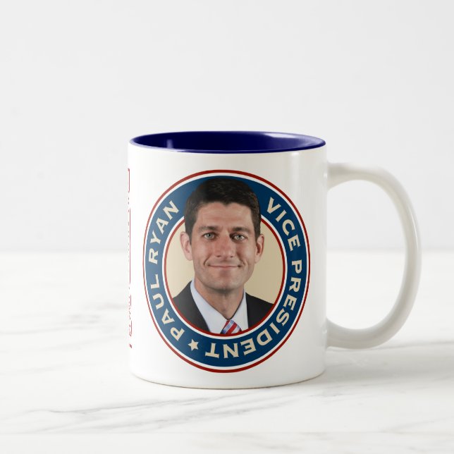 Café Em Dois Tons Mitt Romney e caneca comemorativa de Paul Ryan (Direita)