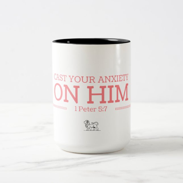 Café Em Dois Tons Molde sua ansiedade caneca de 15 onças (Centro)