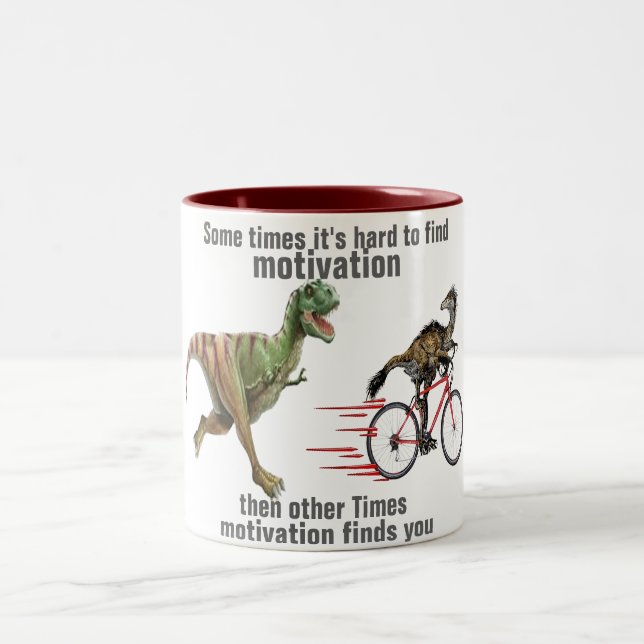 Café Em Dois Tons motivação acha que você tem design de caneca t-rex (Centro)