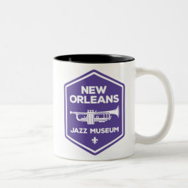 Café Em Dois Tons Museu de Jazz de New Orleans® Caneca de Trompete