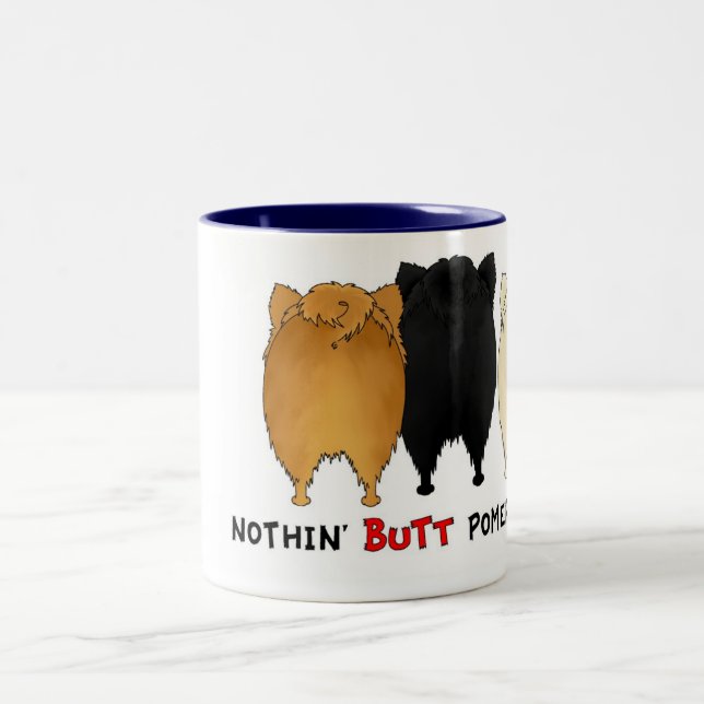 Café Em Dois Tons Nada termina a caneca de Pomeranians (Centro)