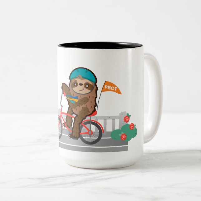 Café Em Dois Tons Naito Sloth caneca de 15 oz (Frente Esquerda)