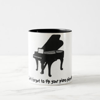 Café Em Dois Tons Não esqueça derrubar seu jogador de piano! Caneca