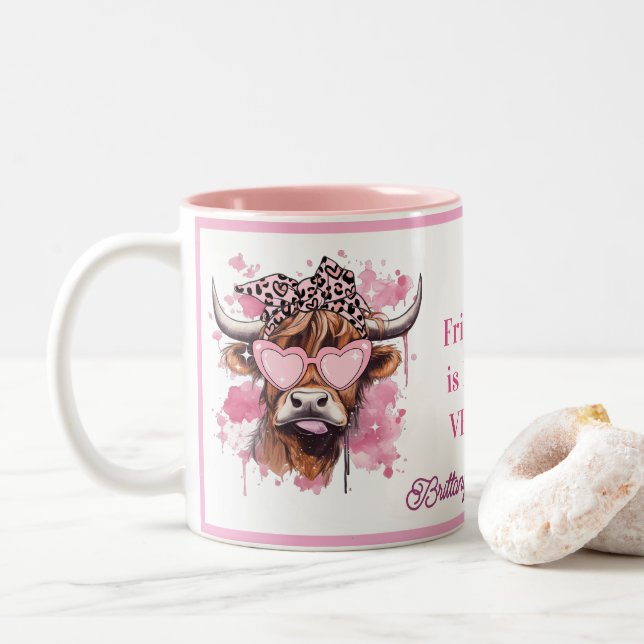 Café Em Dois Tons Nossa Amizade É MOOH-VELOSA Caneca de Vaca Herefor (Com Donut)