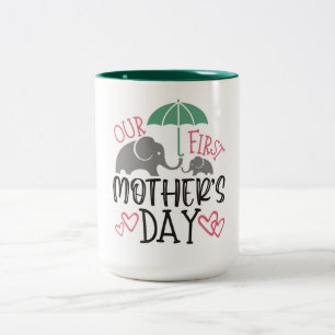 Café Em Dois Tons Nossa Primeira Caneca de Elefante do Dia das Mães